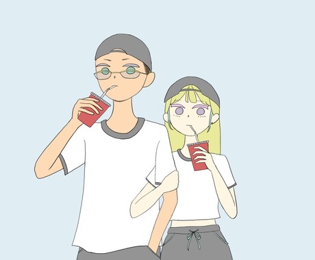 シンプルで可愛いイラスト描きます 優しい色味を使用したイラストが得意です^^ イメージ2