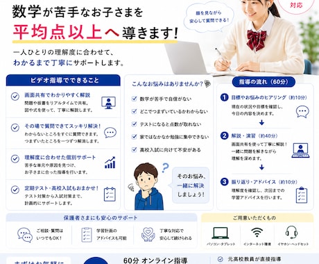 １、教員8年のプロが数学(中高レベル)を教えます 定期テスト対策から高校受験、大学受験まで対応！ イメージ2