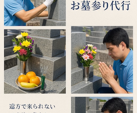 宮古島限定　お墓参りを心を込めて代行いたします 遠方で来られないご家族に代わり、心を込めてお墓参りします イメージ1