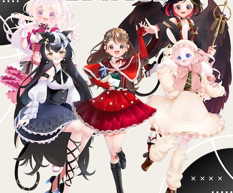 IRIAM活動応援セット✦3点セットで制作します ライバーさん応援のため、イラストをセットでご提供！ イメージ2
