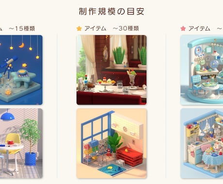 ミニチュア風3DCGイラストを制作します テーマや世界観を、小さな空間として形にします イメージ2