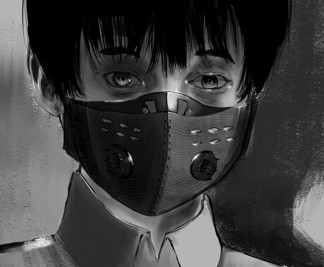 アイコンとして使えるシックな似顔絵描きます モノクロのかっこいいイラストを提供します イメージ2