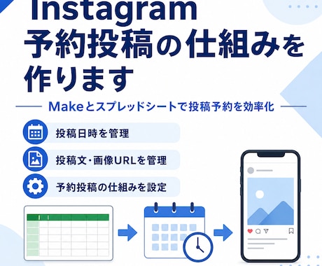 Instagram予約投稿の仕組みを作ります Makeとスプレッドシートで投稿予約を効率化 イメージ1
