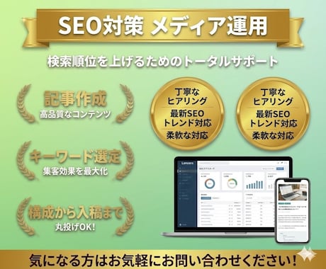 高品質！集客・売上アップにつながる記事を執筆します 経験豊富なプロにまるっとお任せ イメージ1
