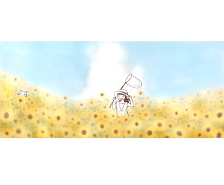 柔らかい水彩風イラストSNSヘッダー制作承ります ふんわり柔らかい水彩タッチで世界観に合うヘッダーを制作 イメージ1