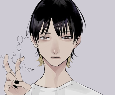 絵柄の幅広くSNS用のアイコン描きます 可愛いから病み系まで幅広く描けます。 イメージ1