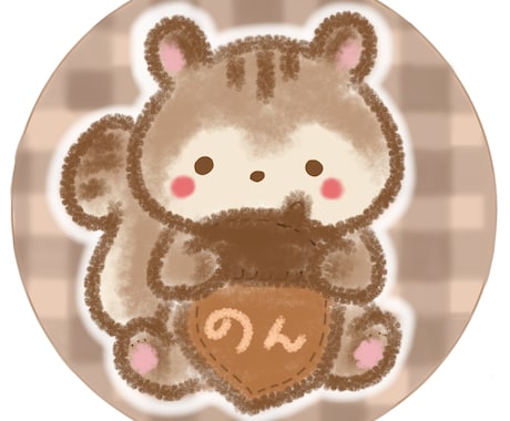 お名前入りSNSアイコンを描きます ゆるふわ動物、ぬいぐるみ風イラスト！ イメージ2