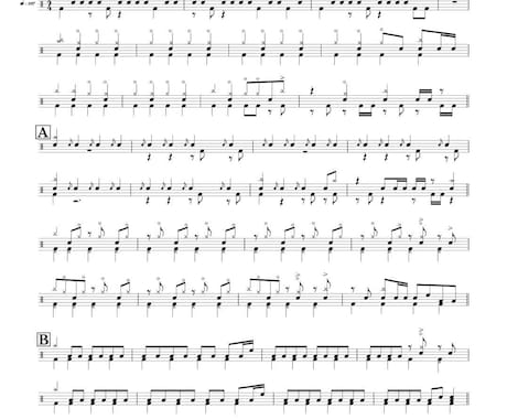 お好きな曲のドラム譜作成承ります ドラム譜、スコアがない曲などにどうぞ◎ イメージ1