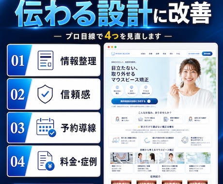 AIで作ったLP・Webサイトを高品質に改善します 見た目だけでなく、伝わる構成と導線まで整えます イメージ2