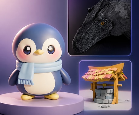 Blenderでオリジナル3Dモデルを制作します キャラクター・動物・小物を丁寧に形にします イメージ1