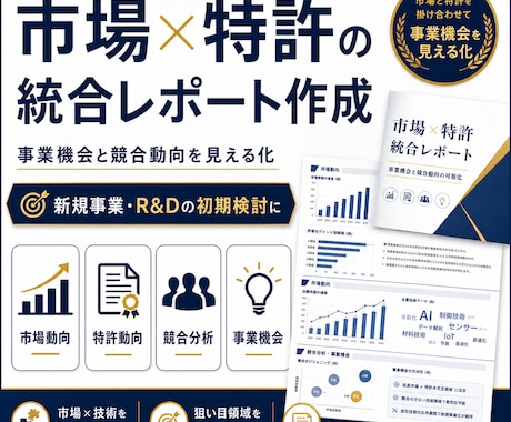 市場×特許の統合レポート作成します 事業機会と競合動向を見える化します イメージ1