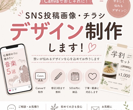 CanvaでSNS投稿画像を5枚作成します イメージ1