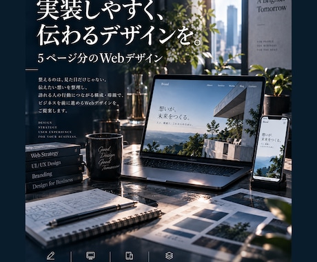 構成から実装まで考えた5PのWebデザインをします イメージ1