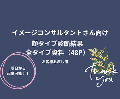 顔タイプ®︎別の診断結果資料お渡しします アナリスト向けの資料のお客様にお渡しする資料。 イメージ1