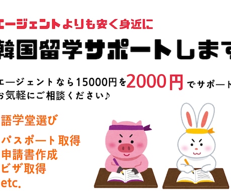 リアルな経験で！韓国留学/準備サポートします エージェントよりも手軽で身近に、留学経験者がお手伝いします！ イメージ1