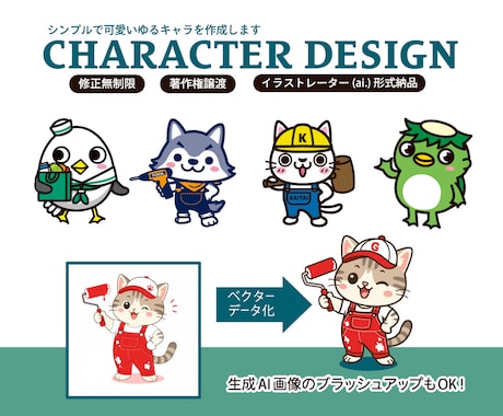 シンプルで可愛いキャラクター作成します イメージ1