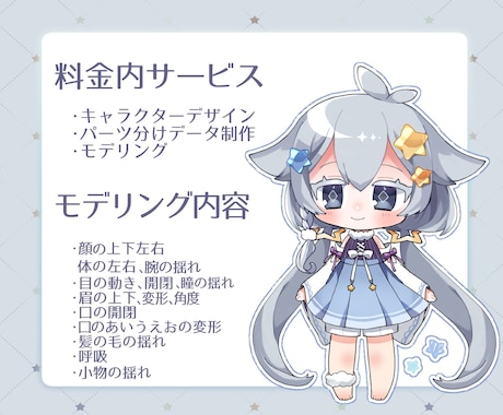 デフォルメLIVE2Dモデルを作成いたします イラスト～モデリング一括制作です イメージ2