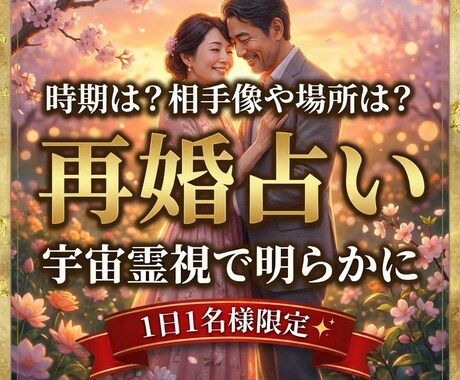 初回限定＊再婚できるかどうかを深く霊視します 再婚時期や場所、相手像や気をつけるポイントなど伝えます イメージ1