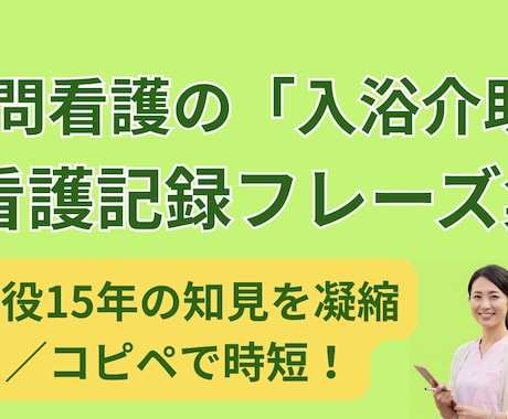 現役看護師作成！訪看の入浴介助記録のコツを伝えます 現役15年の知見。コピペで記録が爆速で終わる安心の一冊です。 イメージ1
