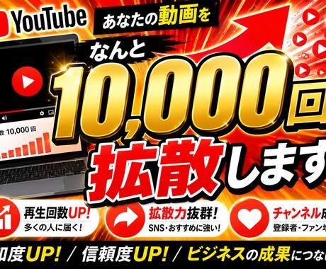 Youtube動画をなんと10,000回拡散します イメージ1