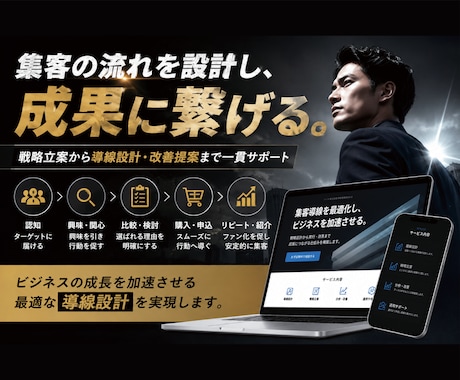 集客に繋がるまでの導線を元に制作します 集客に結びつくためのホームページを提供します。 イメージ2