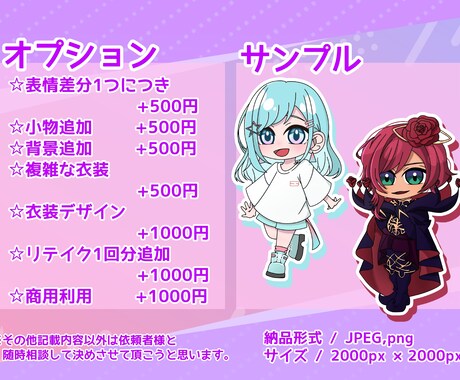 アニメ風のSDイラスト描きます 自キャラ、自探索者などのSDイラスト描かせてください！ イメージ2