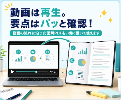 音声・動画を図解PDF教材に整理します 講義・研修を自分専用PDF教材に整理 イメージ2