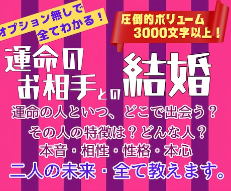オプションいらず✨結婚の可能性など、全て占います 結婚の可能性・出会いのタイミング・人柄・アドバイス全て鑑定 イメージ2