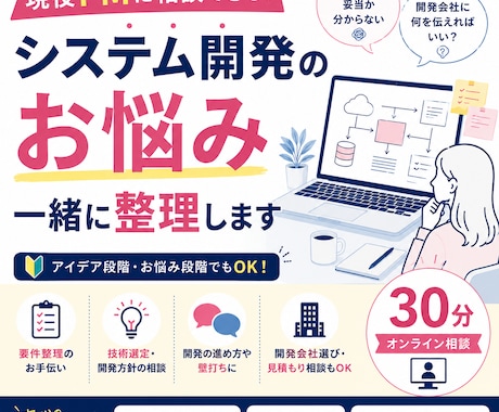 現役PMがシステム開発・要件定義のお悩み整理します システム開発のお悩みを一緒に整理します イメージ1