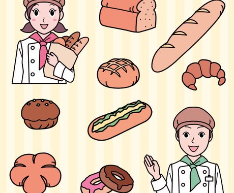 シンプルでポップな食べ物イラスト制作承ります ワンポイントのイラストとして便利！ビジネスや個人で使えます。 イメージ2