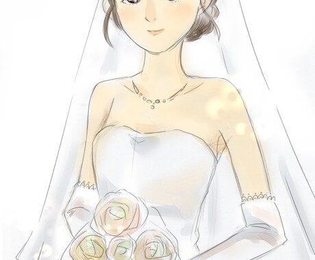 イラスト・似顔絵お描きいたします 記念日の特別なお写真を柔らかい雰囲気の似顔絵にしてみませんか イメージ2