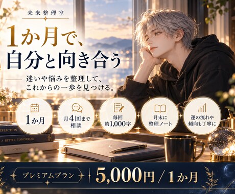 四柱推命で1か月、生き方や価値観を整理します イメージ1