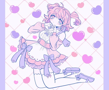可愛く可愛く描きます 個性の強い女の子イラスト描きます♡ イメージ2