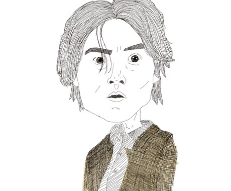 ゆるい特徴のある似顔絵描きます 線画とワンポイントカラーで個性が出る似顔絵 イメージ2
