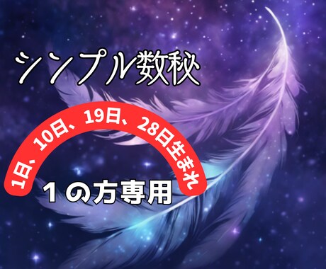 恋愛「生まれ日１」の彼/彼女の本心を鑑定分析します 日付のみで見る数秘１・10・19・28日生まれの恋愛/出会い イメージ2