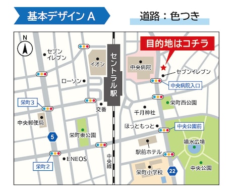 シンプルなカラー地図・案内図を作成します 何度も修正OK！商用可！分かりやすく見やすい地図を作成します イメージ1