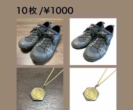 アパレル商品画像/写真の白抜き高速で納品します 背景変更/白抜き/白背景/メルカリ/Amazon/物販 イメージ1