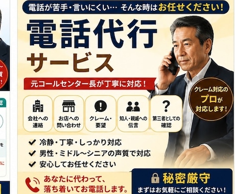 言いにくいこと、電話代行いたします 「自分では電話しにくい」その電話、私が代わりにおかけします。 イメージ2