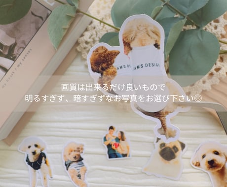 世界に一つだけ！オリジナルフレークシール作ります お写真を送るだけ！大切なご家族がシールになっていつも側に。 イメージ2