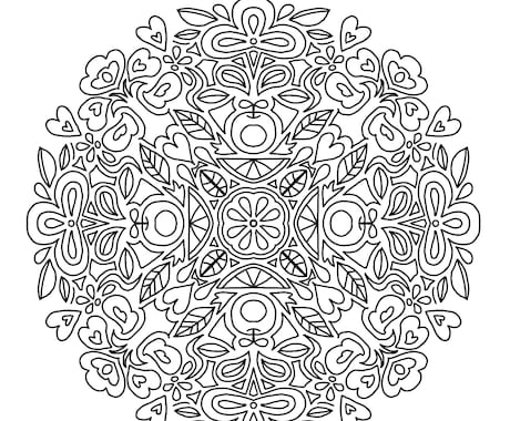 マンダラぬりえ描きます 塗り絵で人気のマンダラコロリアージュを作成します イメージ2