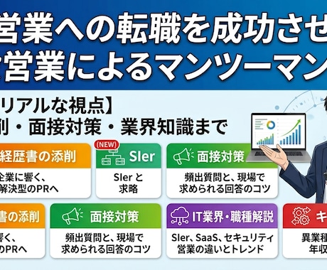 IT営業の転職活動の成功法教えます 現役IT営業が教える！IT業界への転職・キャリア成功戦略 イメージ1
