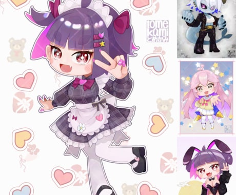 細部もしっかり！デフォルメちびキャラクター描きます 細部までしっかり！デフォルメ・ミニ・ちびキャラクター描きます イメージ2