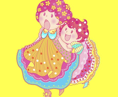 現役ドレスデザイナーがポップなイラストお描きします ⭐︎カラフルで可愛い世界にひとつのイラストをあなたに⭐︎ イメージ2