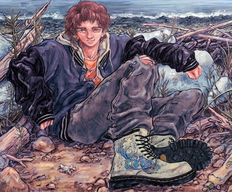 海と男性のイラスト描きます 海と男性をモチーフにしたイラスト描きます イメージ1