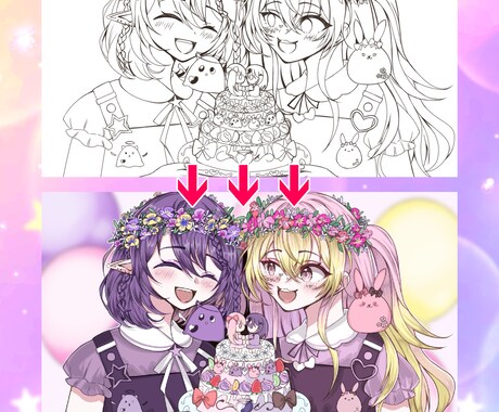題名:格安で線画作成します アイコン用、サムネ用、立ち絵用など。 イメージ2