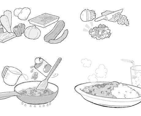 レシピイラスト描きます あなたのレシピをかわいいイラストでわかりやすく魅せます イメージ2