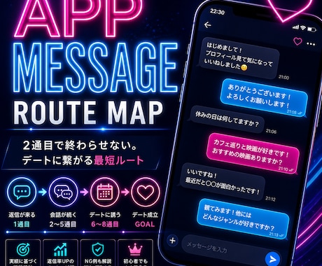 マチアプで既読スルーなし！デート約束！？させます マッチングした相手との会話を『面接』にせず、自然にデートへ イメージ1