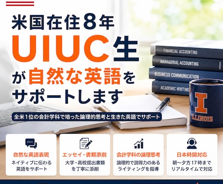 米国在住8年/UIUC生が自然な英訳を代筆します 全米1位の会計学科で培った論理的思考と生きた英語でサポート イメージ1