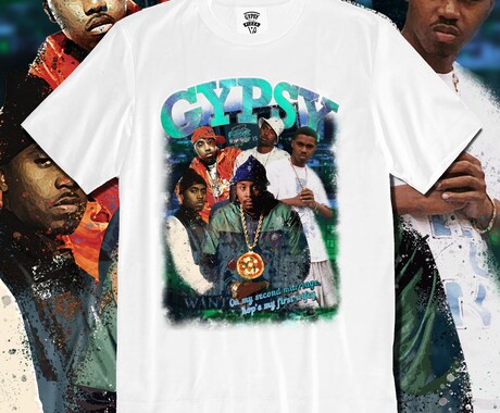 お好きな写真をヒップホップなtシャツにします オリジナルラップTを1枚から承ります イメージ2