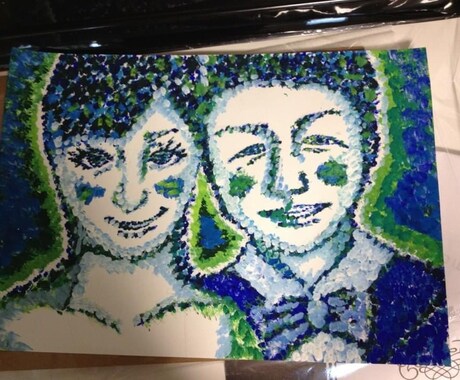 元デザイナーが手書きでウェルカムボード描きます 点々を施したウェルカムボードです イメージ2
